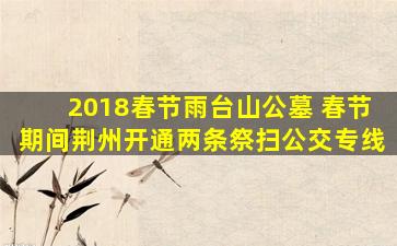 2018春节雨台山公墓 春节期间荆州开通两条祭扫公交专线